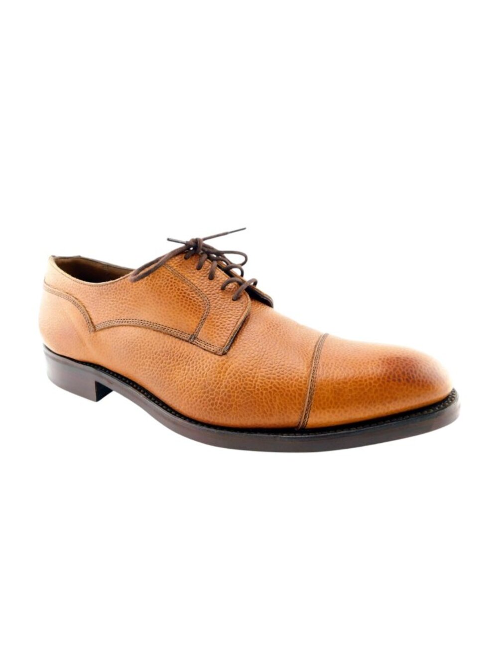 ALFRED SARGENT AS Natural Tan Brown Leather Cap Toe Oxfords Shoes 10.5 UK